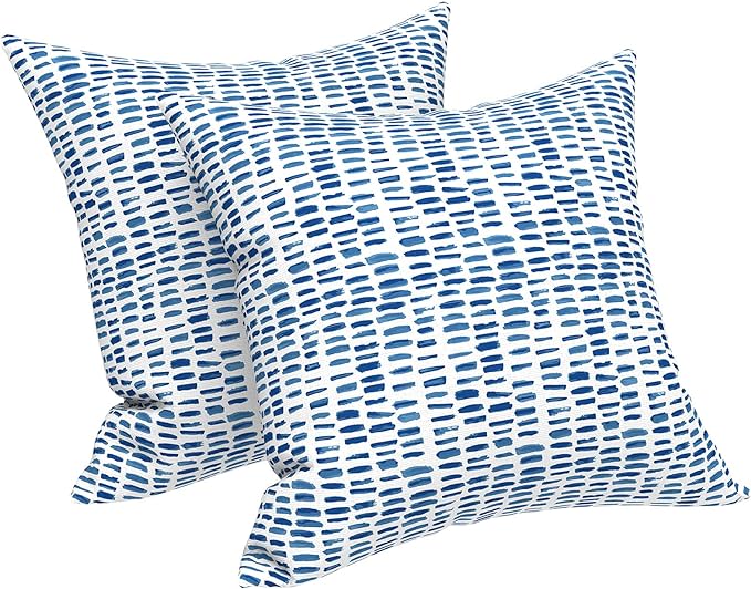 LVTXIII Outdoor Pillow Covers ONLY, Square Throw Pillow Covers, Modern Cushion Cases for Sofa Patio Couch Decoration 18 x 18 Inch, Pack of 2, Pebble Blue