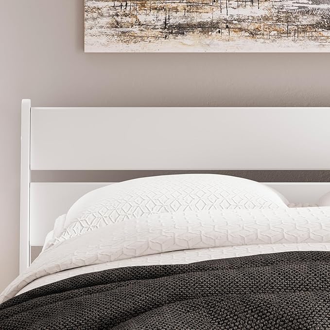 Signature Design by Ashley Socalle Coastal Panel Headboard, Queen, White