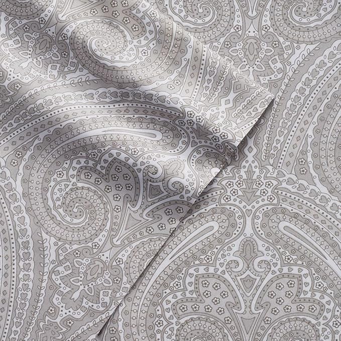 1500 Supreme Collection Twin Sheet Sets Paisley Gray - Luxury Hotel Bed Sheets and Pillowcase Set for Twin Mattress - Extra Soft, Elastic Corner Straps, Deep Pocket Sheets - Twin, Paisley Gray