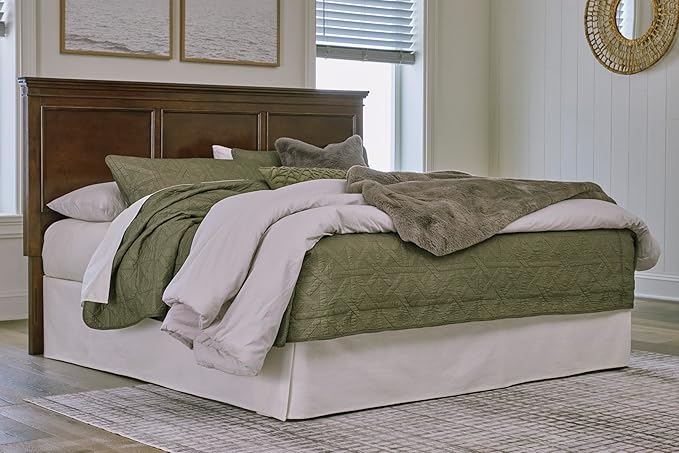 Signature Design by Ashley Danabrin Farmhouse Panel Headboard, King/California King, Dark Brown