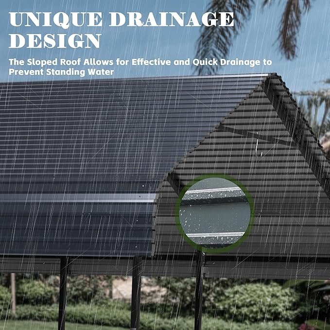 Carport Canopy 12x20 Heavy Duty,Metal Carport with Reinforced Structrure and Base,Outdoor Garage Car Shelter Frame for Pickup, Boat, Car and Tractors