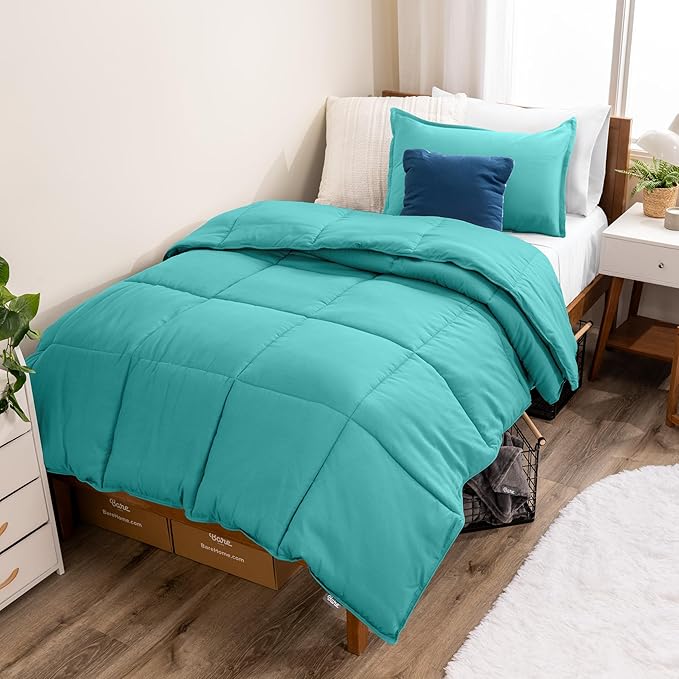 Bare Home Comforter Set - Twin/Twin Extra Long Size - Ultra-Soft - Goose Down Alternative - Premium 1800 Series - All Season Warmth (Twin/Twin XL, Turquoise)