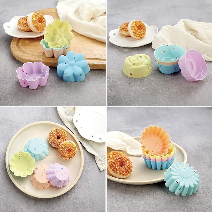 46PCS Silicone Bakeware Set Cake Molds Set For Baking, Including Baking Pan, Cake Mold, Cake Pan, Toast Mold, Muffin Pan, Donut Pan, And Cupcake Mold Silicone Baking Cups Set