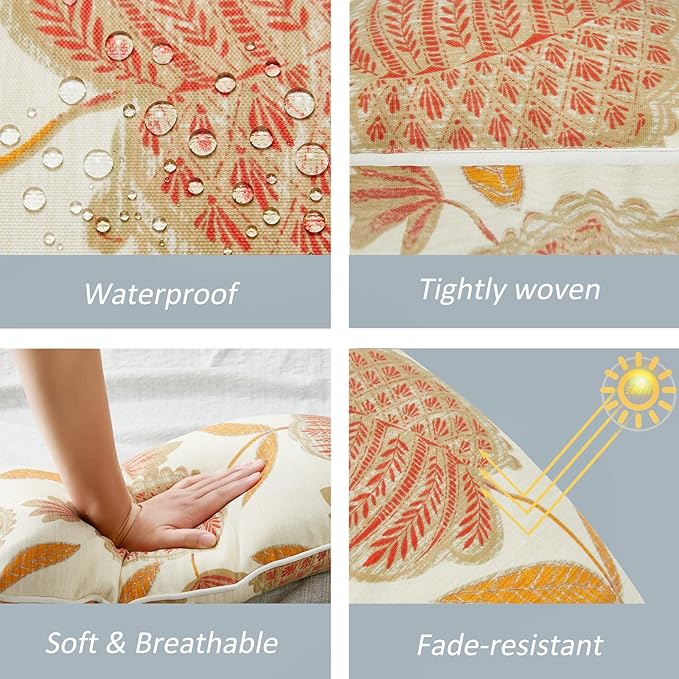 JMGBird Outdoor Lumbar Pillows Set of 2 Outdoor Decorative Pillows with Insert Included 12×20 Inch Outdoor Pillows for Patio Furniture