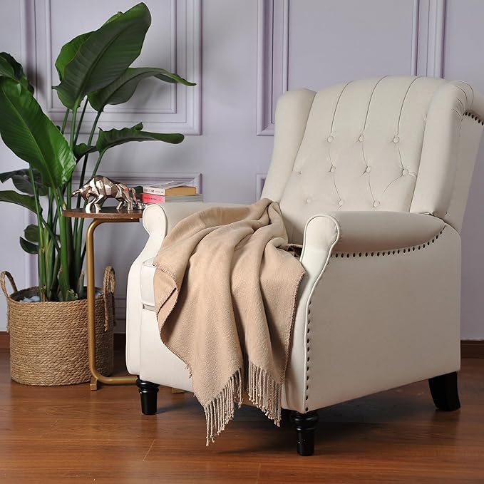 CUDDLE DREAMS Silk Throw Blanket with Hand-Knotted Fringe, Natural, Soft & Breathable (Taupe)
