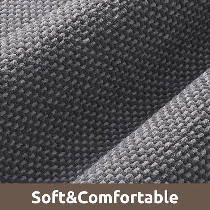 AMOAMI Chenille Bath Mat Super Absorbent Bathroom Mat Quick Dry Low Pile Bath Mats for Bathroom Washable Rubber Backed Bathroom Runners Fit Under Door, Front of Bathtub, Darkgrey&LIGHTGREY 24"x48"