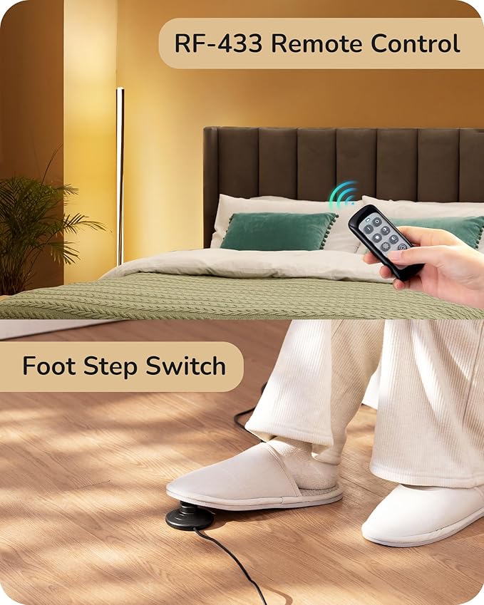 EDISHINE Helix LED Floor Lamp, 56" Tall Corner Lamps 2700K-6000K Dimmable, Remote Control & Foot Switch, Modern Minimalist Pole Lights for Bedroom, Living Room, Office, Black