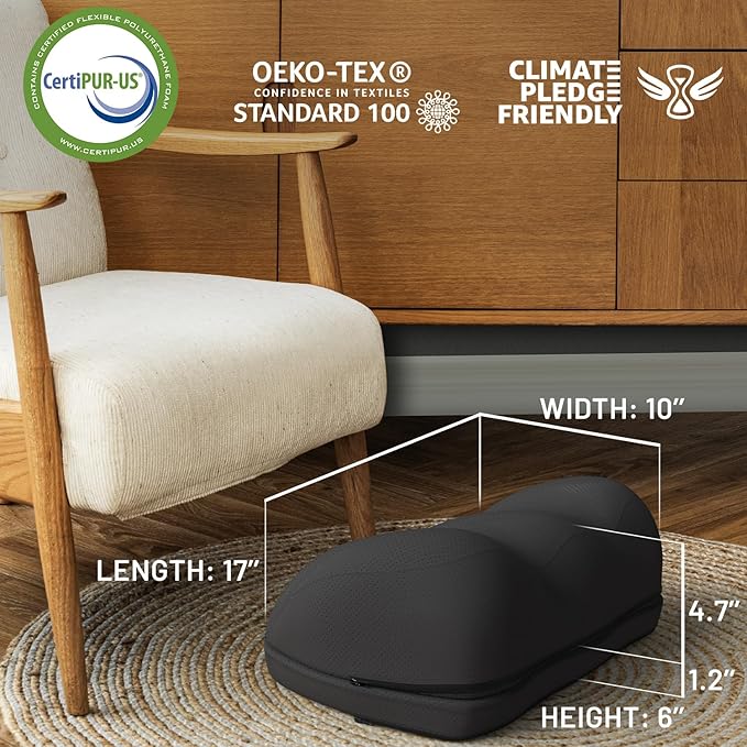 Everlasting Comfort Adjustable Cloud Foot Rest for Under Desk at Work with Pressure Point Nodes - Comfortable Memory Foam Office Foot Stool & Under Desk Pillow for Gaming & Home Accessories