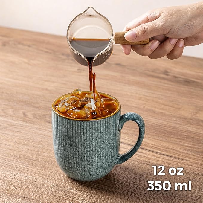 GBHOME Ceramic Coffee Mugs Set of 6, 12oz Handmade Ceramic Coffee Mugs Set with Gradient color for Latte/Tea/Beer/Hot Cocoa, Dishwasher & Microwave Safe