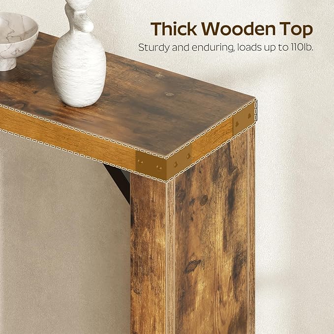 Console Table, 70.8" Long Behind Couch Sofa Table, Entryway Table, Farmhouse Console Table for Narrow Spaces, Hallway, Living Room, Rustic Brown CT31BR