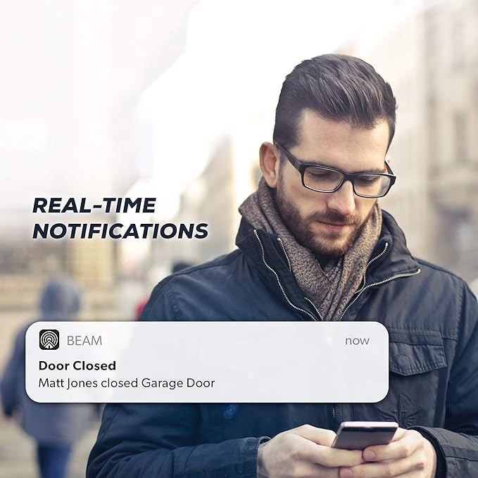 Centurion BU800 Two Car Smart Garage Door Opener, Ultra-Reliable 1-1/4 Horsepower Equivalent DC Motor, Integrated Edge-to-Edge 3000-Lumen LED, with Beam Home App for Smart Garage Control, White