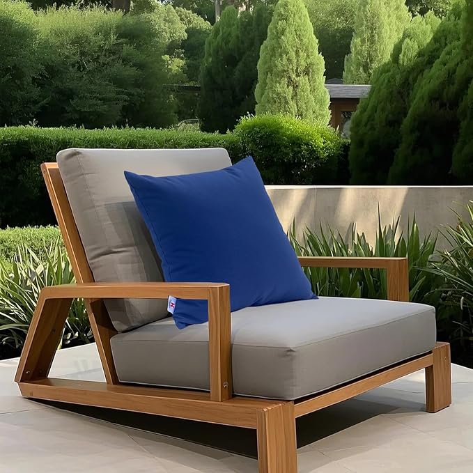 Outdoor/Indoor Throw Pillows, Pack of 2 Waterproof Decorative Throw Pillows with Inserts, 18”x18” Square Pillows for Bed, Couch, Sofa and Patio Furniture