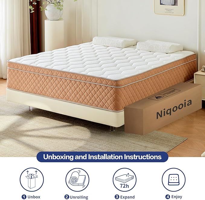 Queen Mattress, Memory Foam Medium Firm Mattress, Fiberglass Free, Certified Safe Foams & Fabric, Mattress in a Box (14 Inch, Queen (U.S. Standard))