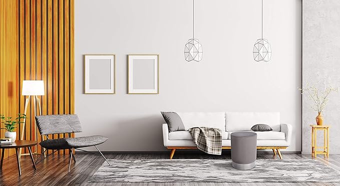 BIRDROCK HOME Round Ottoman Foot Stool – Soft Padded Modern Stool Design – Ideal for Living Room, Bedroom – Compact Footrest, Vanity Chair, Small Furniture – Foam Seating, Decorative Accent (Grey)