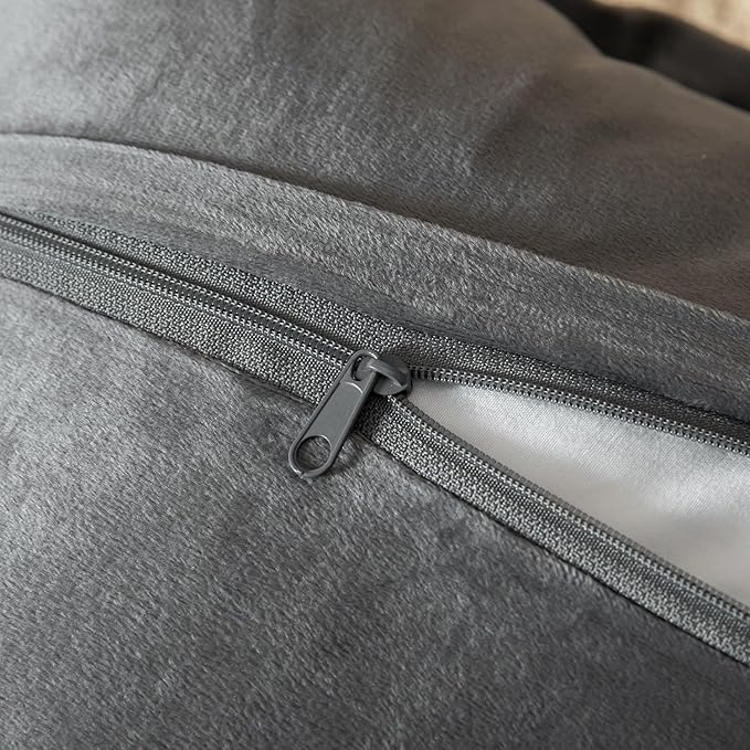 Yaertun Pack of 2 Chenille Textured Decorative Throw Pillow Covers Accent Solid Cushion Cover Soft Cozy Pillow Case with Velvet Back for Couch Sofa Bed Living Room 16x24 Inch Grey