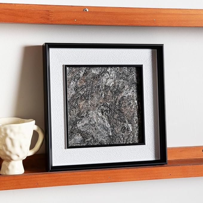 Natural Marble Decorative Wall Art Home Decor for Bedroom Abstract Lithographic Painting for Living Room Hand Made Aesthetic Classroom Farmhouse Heavy Texture Picture Frames 10x10 in Platinum Diamond