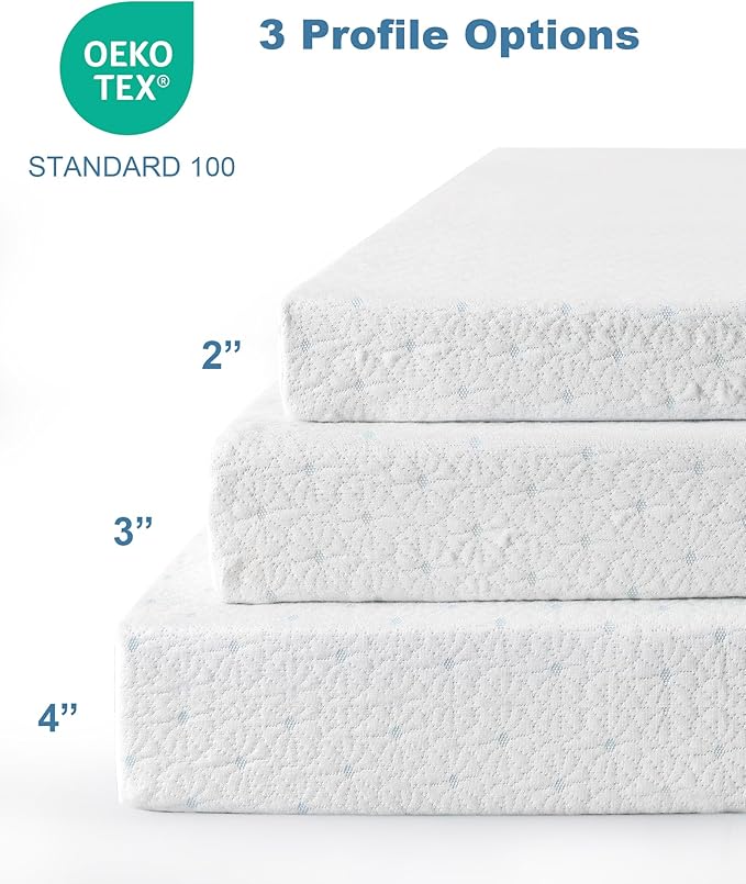 Ferlizer 3" [Full] Mattress Topper, Memory Foam Mattress Topper Full with Ultra Soft Cover & Corner Straps, CertiPUR-US Certified