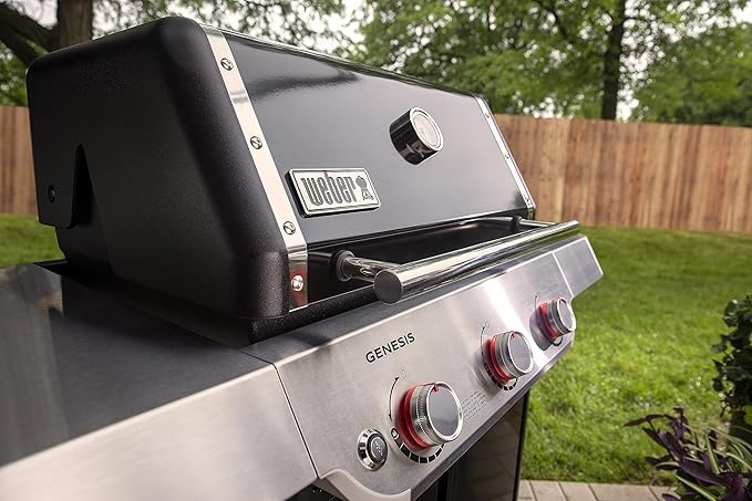 Weber Genesis E-315 Natural Gas Grill for Outdoor Cooking, 3 Burners, Black