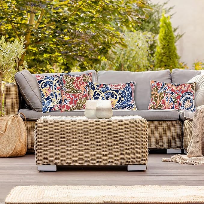 JMGBird Outdoor Throw Pillows Waterproof Set of 2 Patio Pillows 18×18 Inch Decorative Pillow for Bed, Couch, Sofa and Patio Furniture