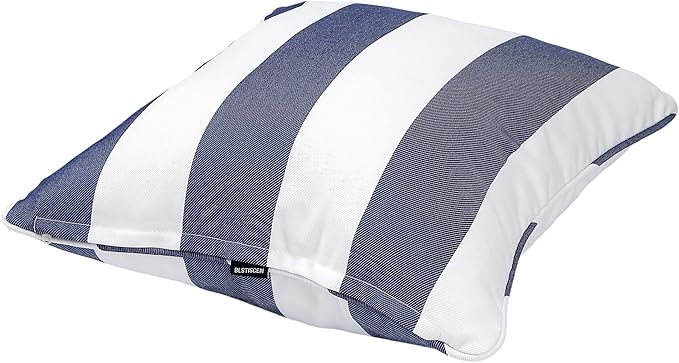 Outdoor Throw Pillow Covers 18x18 Inch, Set of 2, Cover Only! Waterproof Fade Resistant Decorative Cushion Sham Pillow Cases for Patio Furniture Chair Couch Sofa - Navy White Striped