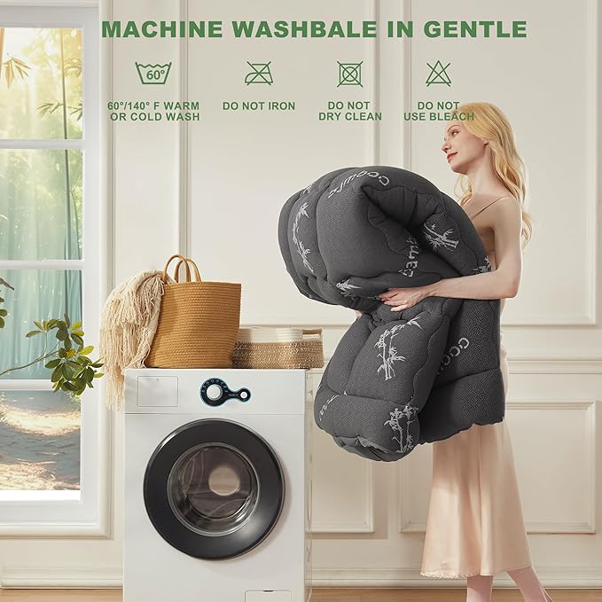 BEDLORE Twin XL Mattress Topper Viscose Derived from Bamboo, Thick Pillow Top Mattress Pad with Deep Pockets for 6-15 inches Mattress, Soft Mattress Topper College Dorm Size for Back Pain(Dark Gray)