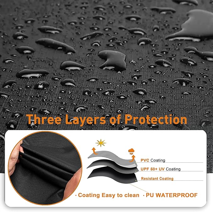 Kinetrail Grill Cover, Universal 65" BBQ Grill Cover for Outdoor Grill, Waterproof, Weather Resistant, Fade Resistant Gas Grill Cover with Adjustable Double Straps for Weber, Char-broil, Nexgrill, etc