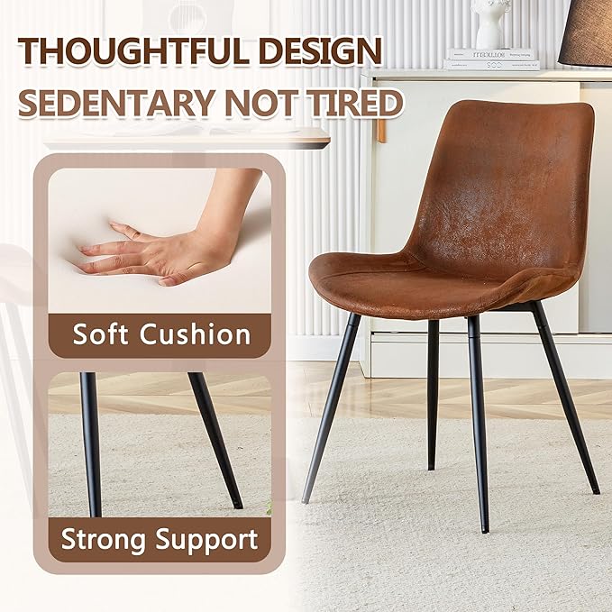 45 Inch Round Dining Table Set for 4, 5 Piece Kitchen Table and Chairs Set, Wooden Table with Walnut Finish, Small Space Dining Set for Apartment or Dining Room