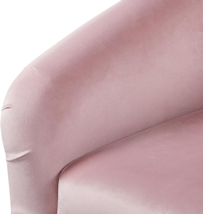 Yaheetech Barrel Chairs, Modern Vanity Chair Soft and Cozy Barrel Chair with Sturdy Legs and Soft Padded Seat for Living Room/Bedroom/Makeup Room, Pink