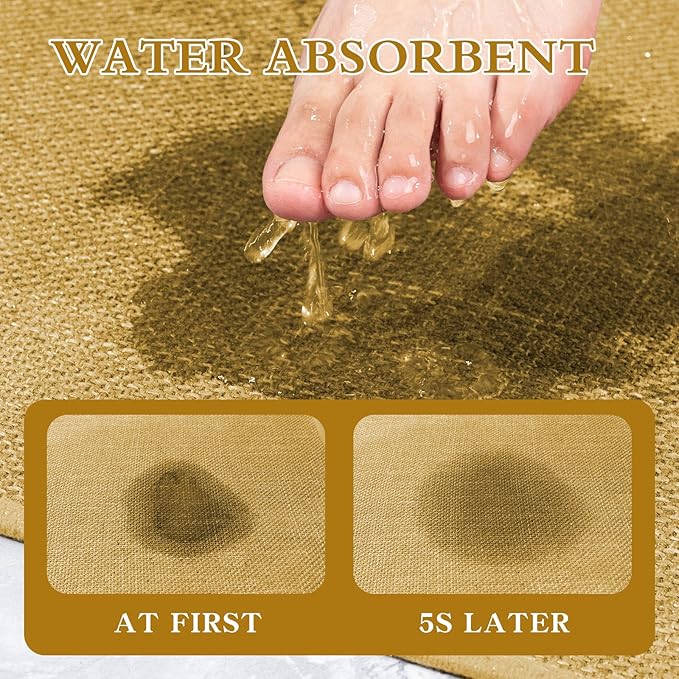 chakme Bathroom Rugs Mat 47x17, Ultra Thin Non Slip Bath Mat Runner Quick Dry Absorbent Bath Mat for Bathroom Floor, (Yellow, 47"x17")