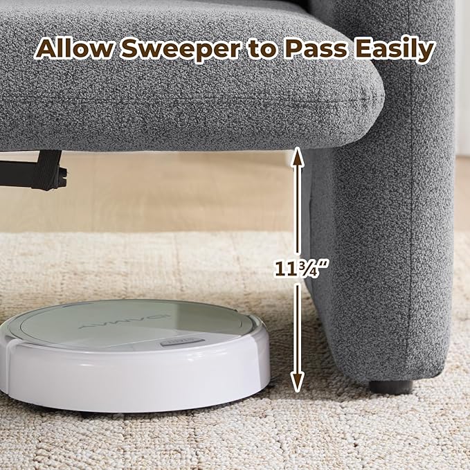 Furnimart Modern Loveseat Sofa, 54" 2-Seater Boucle Sofa, Comfy Upholstered Minimalist Couch, Small Couches for Small Spaces, Apartment, Office, Living Room, Bedroom, Dorm, Chenille Grey