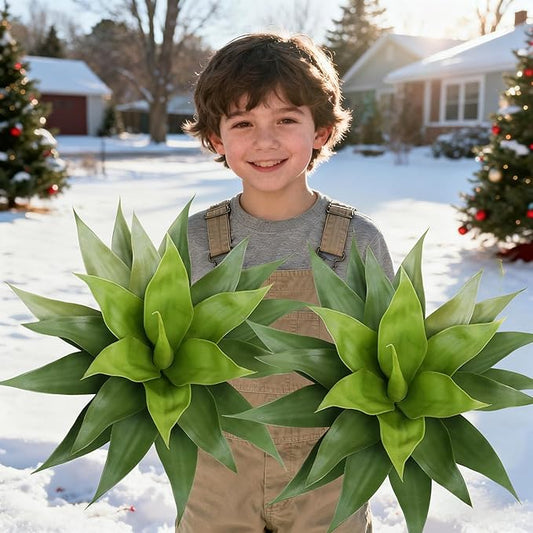 24 Inch Artificial Agave Plant with Ground Stake, Realistic Faux Succulents for Home Decor, UV-Resistant Fake Agave Plant for Indoor Outdoor Planters, Porch, Patio, Balcony, Poolside, 2 Pack