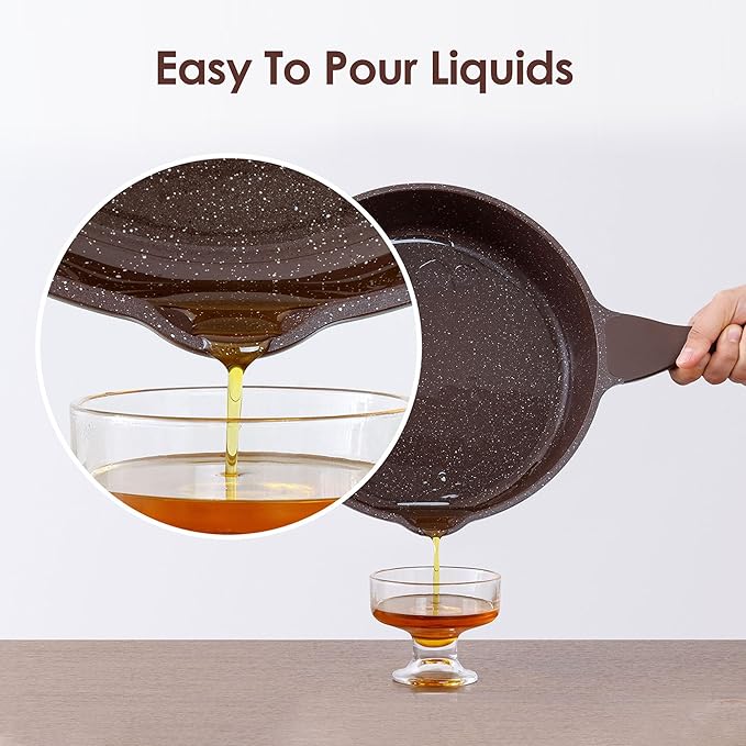 SENSARTE Nonstick Cookware Set 16-Piece, Healthy Pots and Pans Set, Non-stick Kitchen Cooking Set with Stay-Cool Handles, Silicone Utensils and Pot Protectors