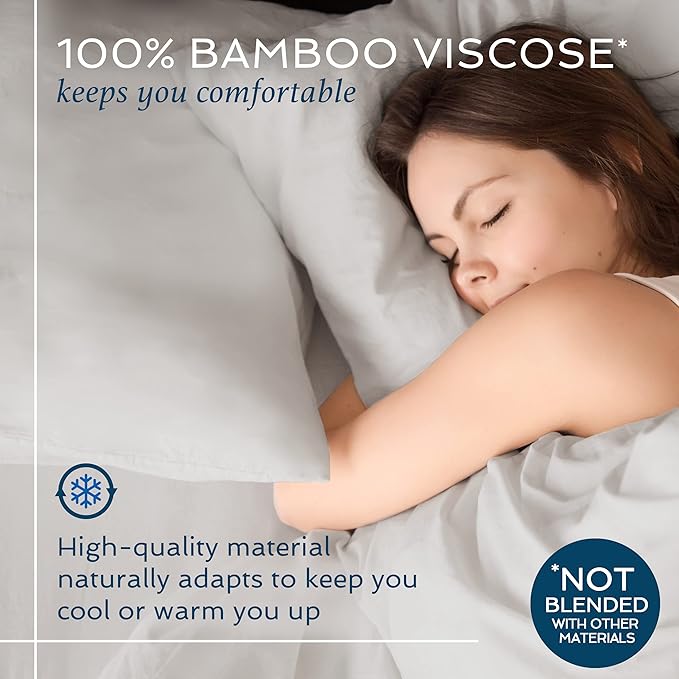 Hotel Sheets Direct 100% Viscose Derived from Bamboo Sheets Set Twin XL - Cooling Bed Sheets with 1 Pillowcase- Breathable, Moisture Wicking & Silky Soft Sheets Set- Navy Blue