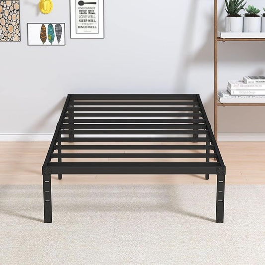 XL Twin Bed Frame No Box Spring Needed, 12 Inch Heavy Duty Metal Twin XL Platform Bed Frame Support Up to 2500 lbs, Easy Assembly, Noise Free, Black