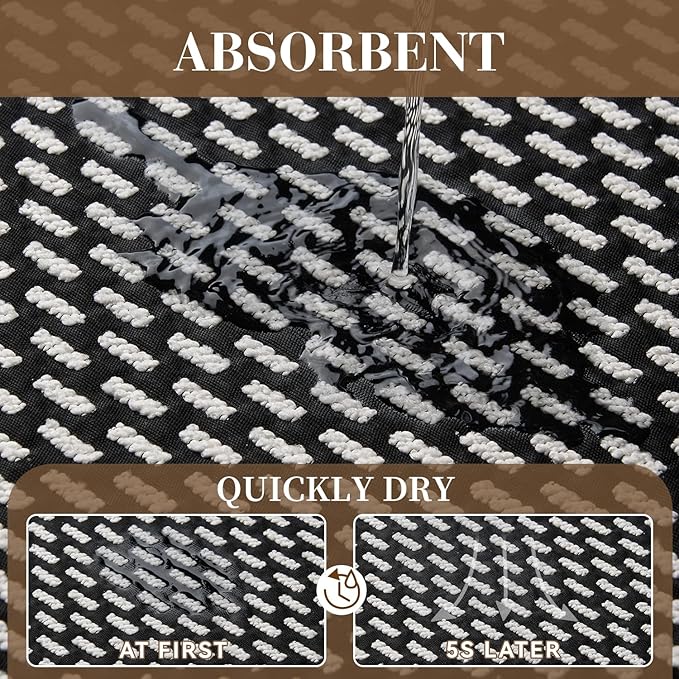 RESARE Non Slip Bathroom Runner - Machine Washable Bath Rugs, Super Absorbent Bath Mat Quick Dry Bath Runner, Bath Mat Ultra Soft Rugs for Bathroom Floor, 20"x70" Black