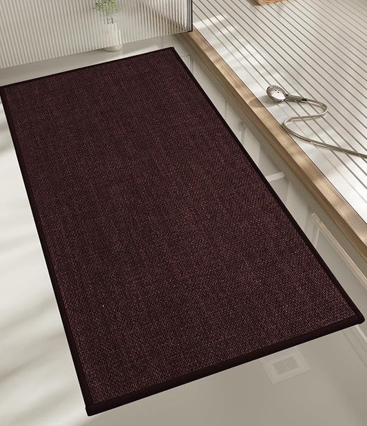 chakme Bathroom Rugs Mat 47x17, Ultra Thin Non Slip Bath Rug Runner Quick Dry Absorbent Bath Mat for Bathroom, (Dark Purple, 47"x17")
