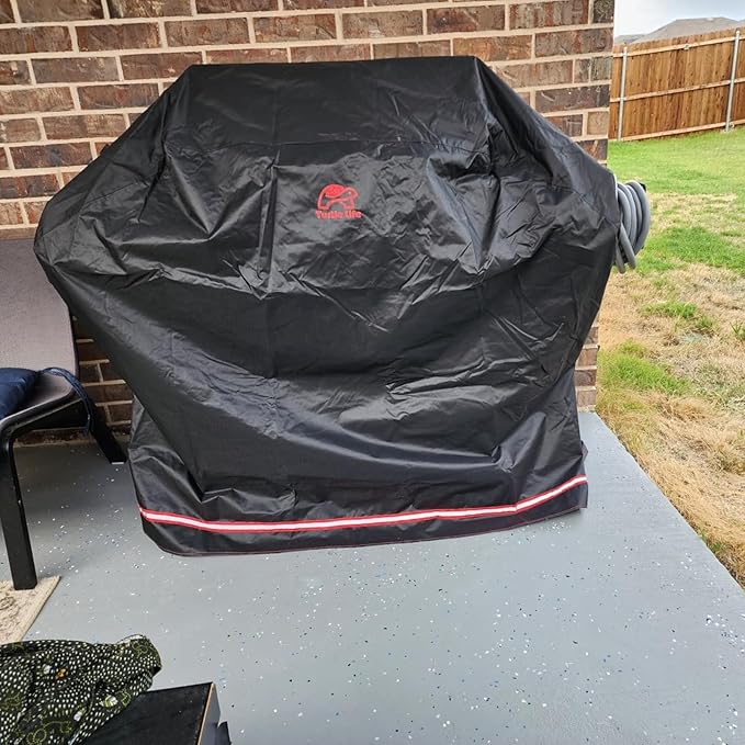 Turtle Life BBQ Grill Cover, 58 Inch Heavy Duty Waterproof 3-4 Burner Barbecue Gas Grill Covers for Weber Spirit Char-Broil Performance and Signature, Black