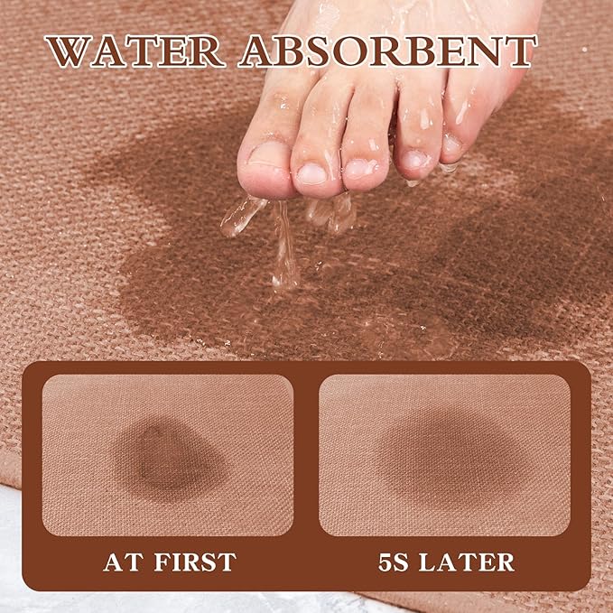 chakme Bathroom Rugs Mat 47x24, Ultra Thin Non Slip Bath Mat Large Quick Dry Absorbent Bath Mat for Bathroom Floor, (Dark Pink, 47"x24")