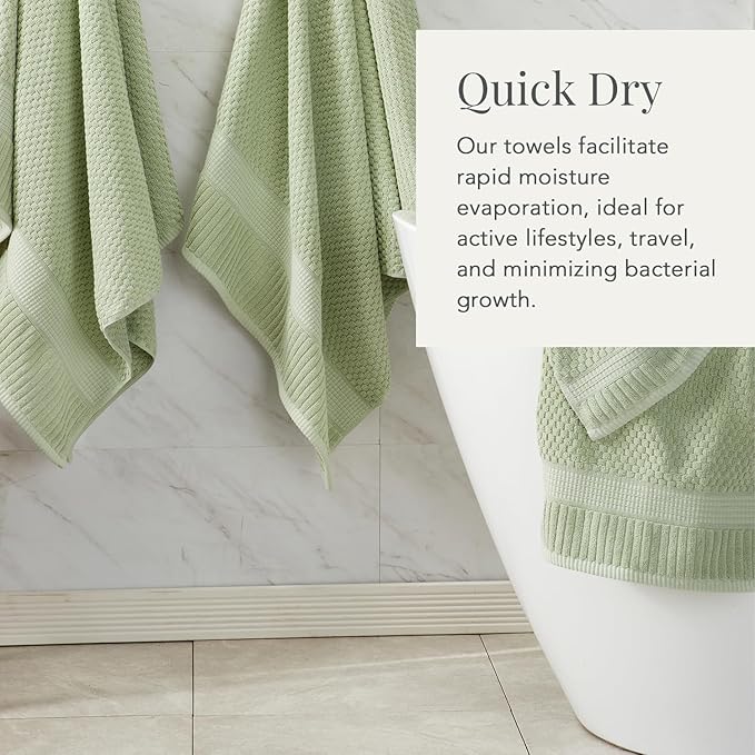 NY Loft 100% Cotton 2 Pack Bath Sheet Towel Set | Extra Large Bath Towel Set of 2 | Absorbent & Quick-Dry Oversize Bath Towels | Textured and Durable Cotton | Oeko-Tex Standard 100 | Sage Green