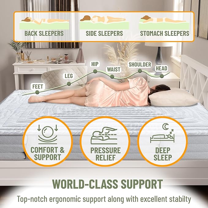 Ottomanson Twin XL 11" Safari Firm Hybrid Mattress - Made in USA - Unyielding Support & Durability - Individually Pocketed Coils & CertiPUR-US Foam - Fiberglass-Free - Bed in a Box