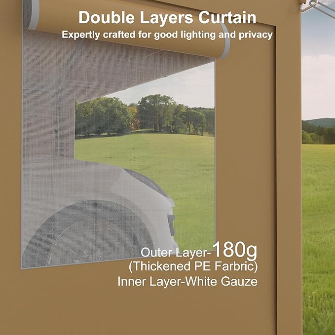 Heavy Duty Carport, Portable Garage with 4 Doors & 4 Window，Upgraded Carport with Reinforced Steel Poles, Uv Resistant All-Season Waterproof Tarp, for Car, Truck, Boat