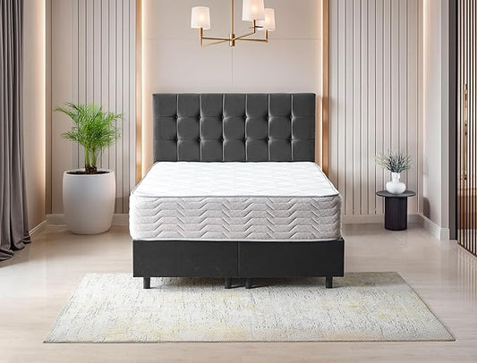 Ottomanson Twin XL 12” Hybrid Mattress - Rock Salt Infused Quilted Cover - Made in USA - Medium-Firm Support - Individually Pocketed Coils & CertiPUR-US Foam - Fiberglass-Free - Bed in a Box