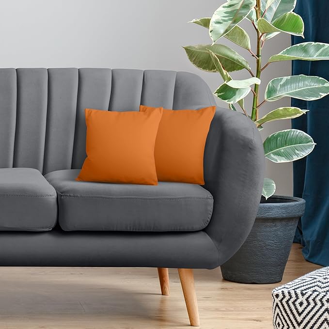 Utopia Bedding Throw Pillows Insert (Pack of 2, Orange) - 16 x 16 Inches Bed and Couch Pillows - Indoor Decorative Pillow