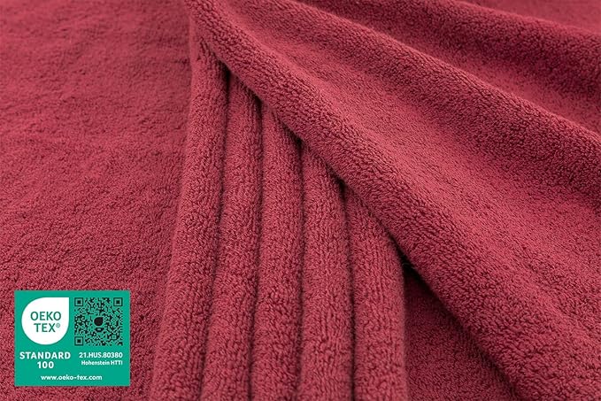American Soft Linen Oversized Bath Sheet 40x80 Extra Large for Bathroom, 600 GSM 100% Cotton Turkish Jumbo Bathsheet Towels for Adults Bordeaux Red Bath Sheet