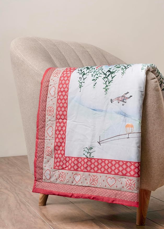 Maison d' Hermine Throw Blanket for Couch Lightweight Soft Warm Breathable Cotton Throw Blankets for Bed Girls Boys Women Men Gifts Sofa Travel Living Room Chair Bedding (50"x60", Rural Christmas)