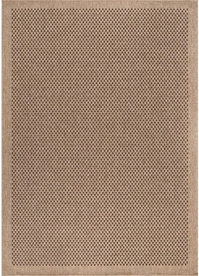 CAMILSON Easy Jute Rug 8x10, Indoor Outdoor Natural Color Fiber Area Rugs for Living Room Patio and Kitchen Rug, Sisal Boho Woven Design, Easy-Cleaning, Washable Outside Carpet Alfombras (8 x 10)