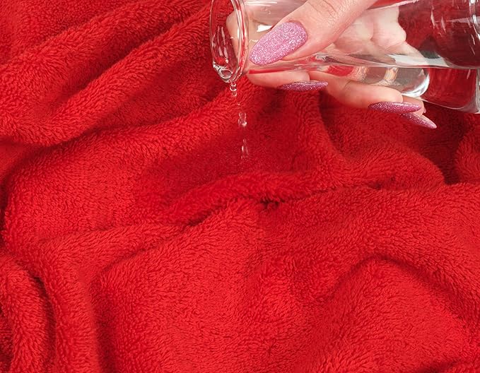 American Soft Linen Luxury 6 Piece Towel Set, 2 Bath Towels 2 Hand Towel 2 Washcloths, 600 GSM 100% Cotton Turkish Towels for Bathroom, Red Towel Sets