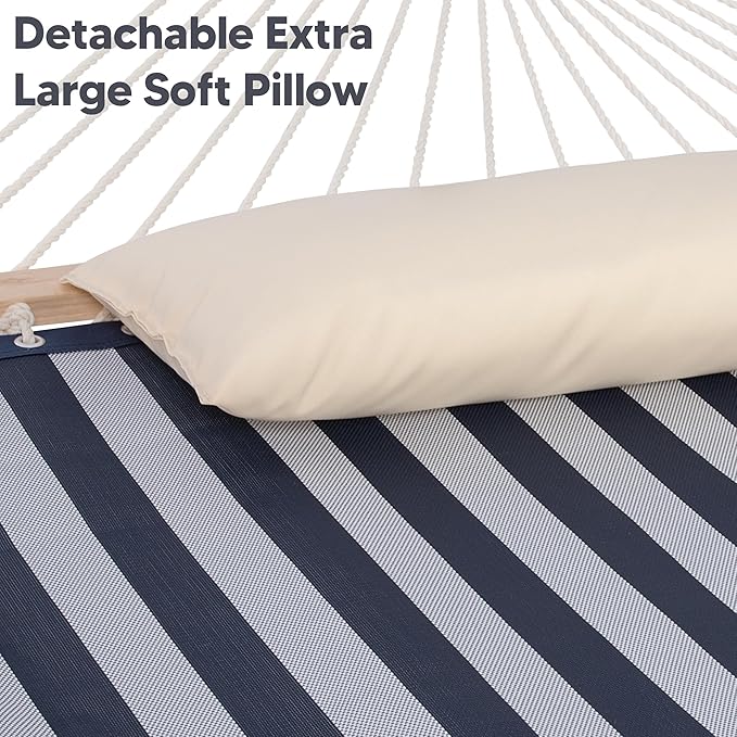 SUNCREAT Double Hammock with Stand Included, Outdoor Portable Hammock with Stand, Blue