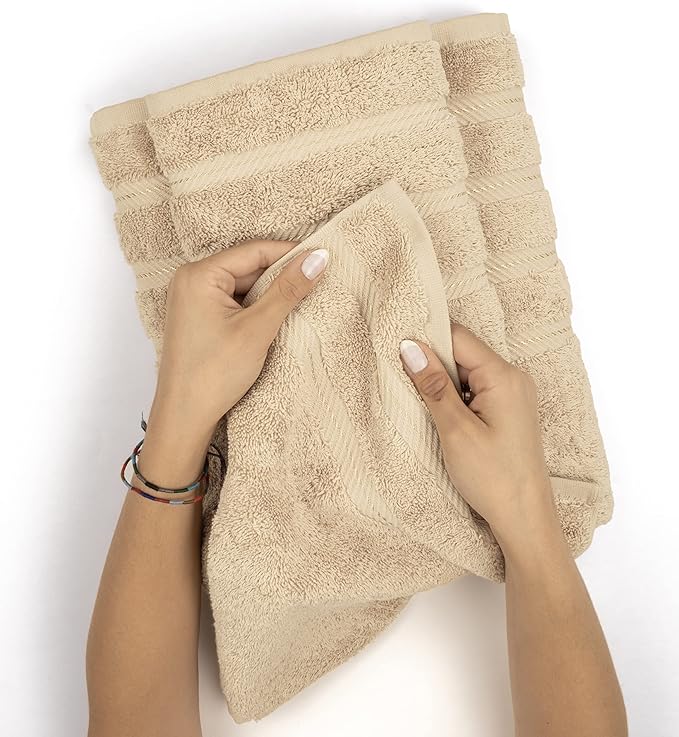 American Soft Linen 35x70 Jumbo Large Bath Towels, 600 GSM 100% Cotton Turkish Bath Sheet, Oversized Luxury Bath Towels for Bathroom Beach and Pool, Beige