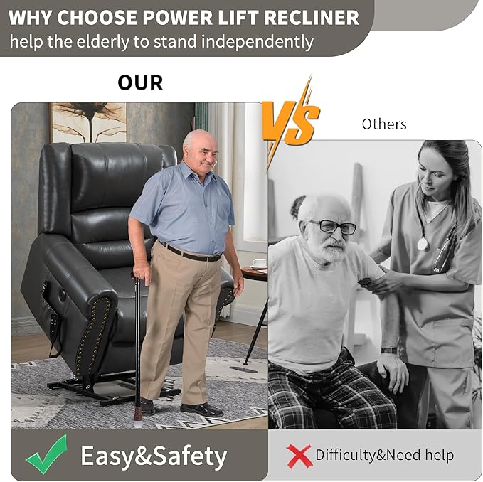 Recliner Chairs for Adults, Oversized Bedroom Chair with Massage, Sofa Chair Home Theater Seating with Lumbar Support, Comfortable Lift Chair for Elderly, Glider Nursery Chair for Living Room